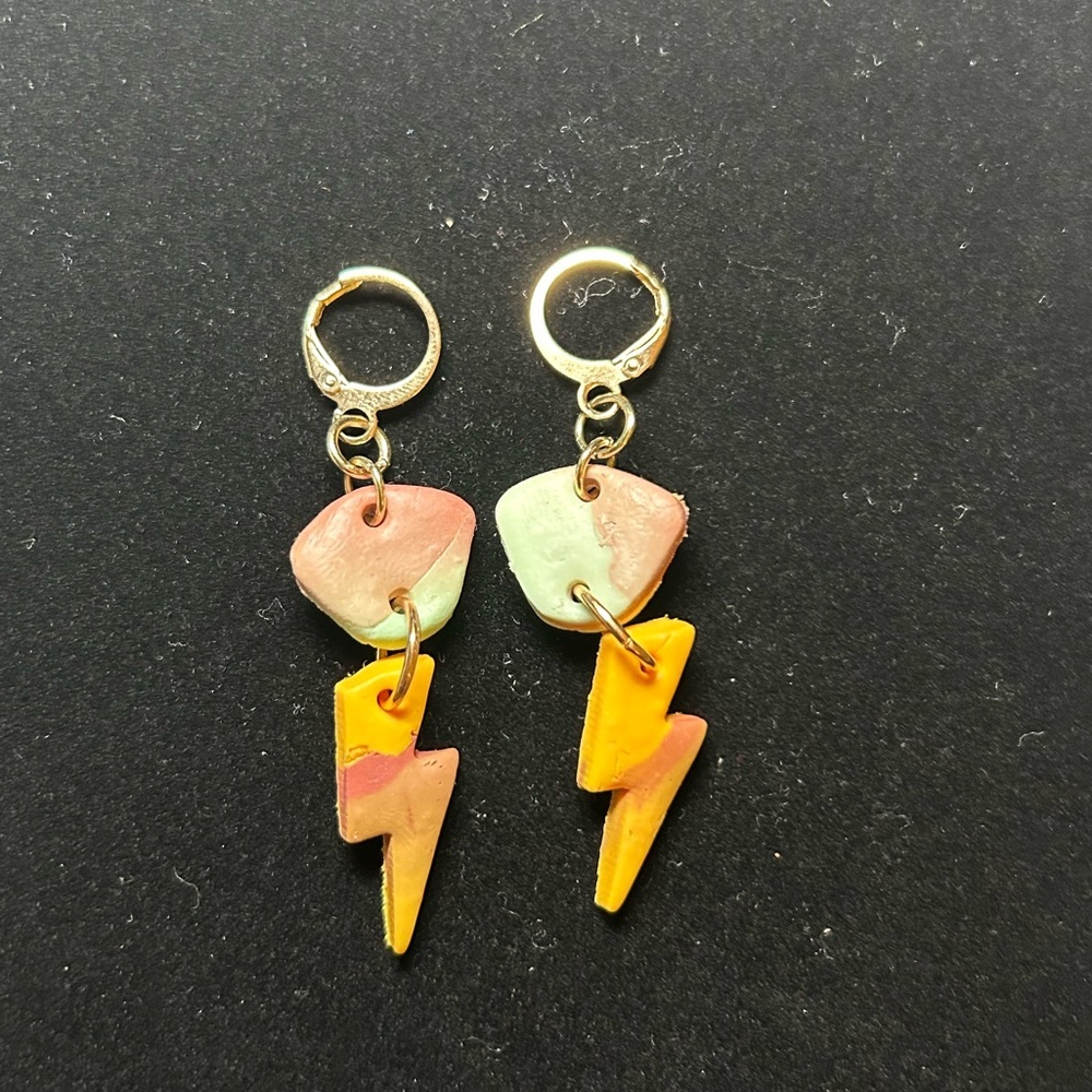 Colorful Lightning Bolt Earrings